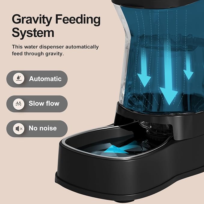 Gardner Pet Automatic Dog Water Dispenser Gravity Stainless Steel Water Waterer Feeder, 100% BPA-Free Large Capacity Water Feeding Bowls for Medium & Large-Sized Dogs Cats Other Pets -(1 Gallon) - Image 2