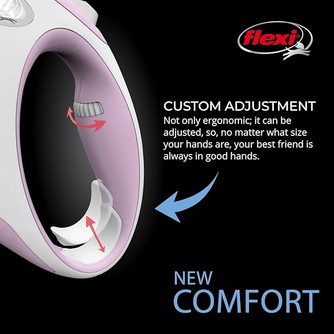FLEXI® Comfort Tape Retractable Dog Leash, Medium, 16 ft - Pink/Rose - Image 3