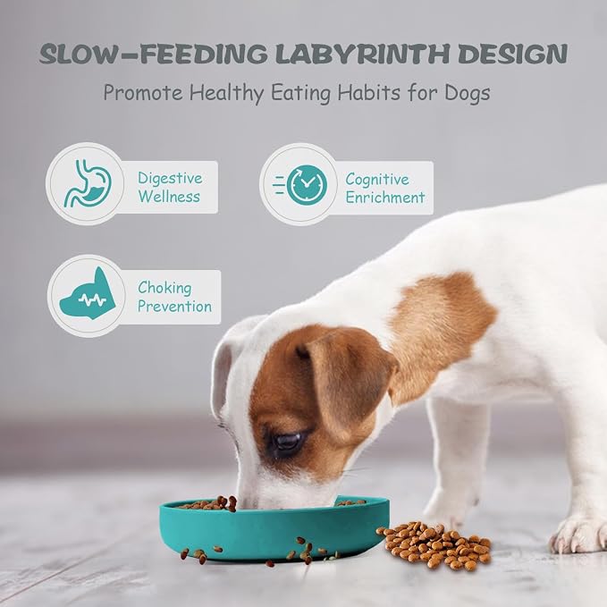 Lesipee Slow Feeder Dog Bowl for Large & Small Pets, Anti Choking Puzzle Dog Food Lick Mat with Non-Slip Base, Interactive Pet Slow Eating, Silicone Licking Mat Cat Feeding Bowl for Puppies & Cats - Image 6