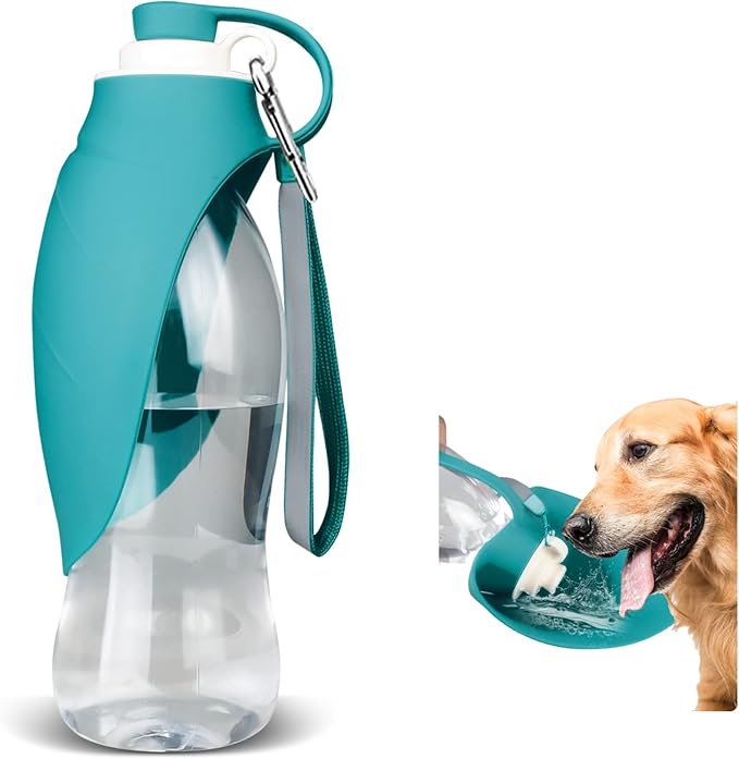 TIOVERY Dog Water Bottle for Walking, Pet Water Dispenser Feeder Container Portable with Drinking Cup Bowl Outdoor Hiking, Travel for Puppy, Cats, Hamsters, Rabbits and Other Small Animals 20 OZ by TIOVERY