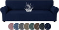 MAXIJIN Waterproof Oversized Couch Cover 4 Seater, 1 Piece Stretch Extra Large Sofa Covers with Non-Slip Elastic Bottom, Washable Furniture Protector for Dogs Pets (X-Large, Navy Blue) by MAXIJIN