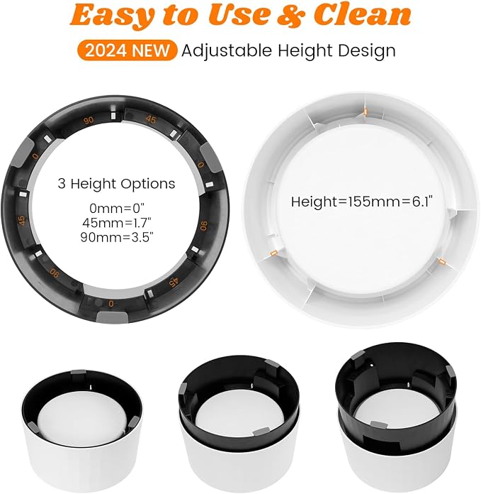 Pawque Elevated 60oz Slow Feeder Dog Bowls Large Breed Raised Food Bowl | Bowls for Medium Large Sized Dogs, Stable Sturdy Base and Snap on Adjustable Height Stand, Anti-Slip Mess Proof Dog Bowls - Image 6