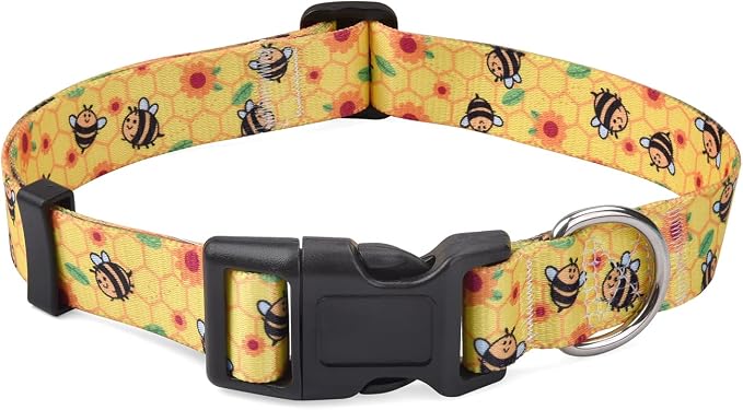 Mihqy Dog Collar for Small Dogs Puppy Cats, Fashion Design, Bee,XS | Neck Fit 7.9"-11.8", Multiple Patterns，4 Sizes for Small Medium Large Dogs, Comfortable for Walks and Outdoor Hikes - Image 2