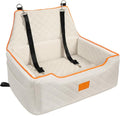 XIEEAOZEE Dog Car Seat for Large/Medium Pet Under 55Lbs or 2 Small Dogs | Detachable and Washable Booster Dog Seat Travel Pet Seat with Thick Cushion & Storage Pockets (Beige) by XIEEAOZEE