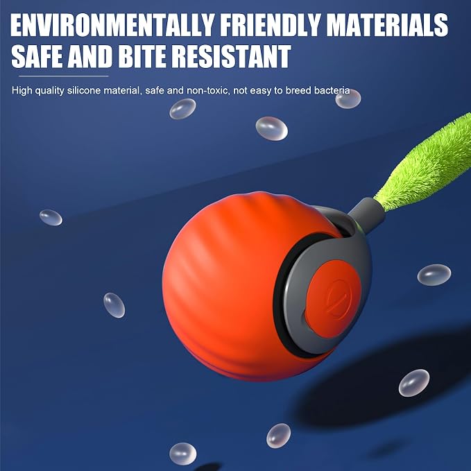 Interactive Cat Toys for Indoor Cats, 2Packs and 4 Tails | Safe and Environmentally Friendly Material, Two Speed Modes, USB Charging, Move Cat Toys Ball Suitable for Kittens/Adult Cats - Image 4