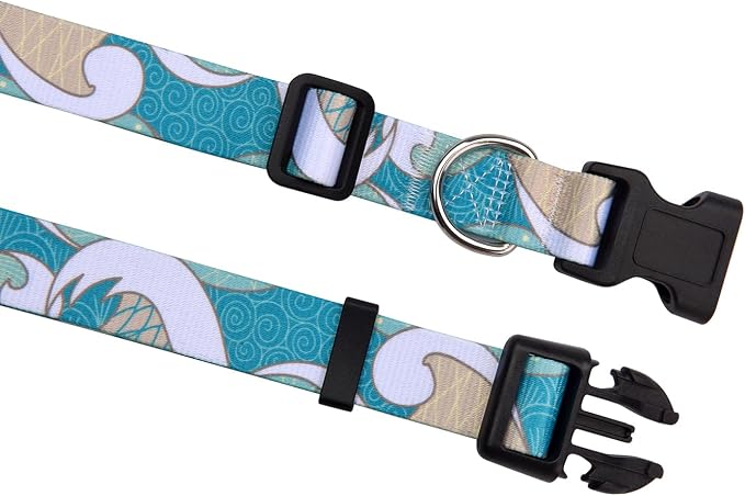 Mihqy Dog Collar for Small Dogs Puppy Cats,Fashion Design, Sea Wave,XS | Neck Fit 7.9"-11.8", Multiple Patterns，4 Sizes for Small Medium Large Dogs, Comfortable for Walks and Outdoor Hikes - Image 5