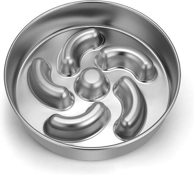 Slow Feeder Dog Bowl, 2 Cups Stainless Steel Heavy Duty Bowl Non-Slip Base | Puzzle Maze Non-Slip Design, Premium Heavy Duty Steel Structure, Slows Down Eating for Medium and Large Breed Dogs by Unknown