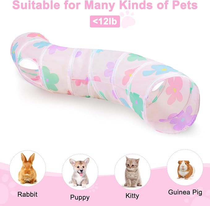 Glittme S-Shape Cat Tunnel, Foldable Cat Tunnels for Indoor Cats | Interactive Bunny Tunnel And Cat Tubes With Crinkle Sounds. Ideal For Kittens, Ferrets And Small Pets To Hide, Play Or Rest - Image 7
