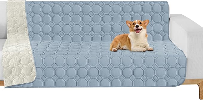 ZNSAYOTX Ultimate Cozy Blankets (52"x82") 100% Waterproof Bed Mat Blanket for Dog Pets, Couch Sofa Protector with Non-Slip Back Washable Durable, Pee Scratch Proof Easy to Clean (Grey Blue) by ZNSAYOTX