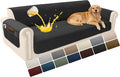 Velvet 100% Waterproof Couch Cover for Dogs Washable Sofa Covers for 3 Cushion Couch Pet Friendly Oversized Sofa Slipcovers Non Slip Furniture Protector with Pockets (XX-Large, Black) by YUEVELLASofaCover