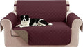 Reversible Loveseat Couch Sofa Covers, 2-Seater, Burgundy | Loveseat Covers for Dogs Water Repellent, Friendly Furniture Protector with Elastic Straps for Living Room by LuxshareHome