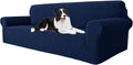 MAXIJIN Super Stretch Couch Cover for 3 Cushion Couch, 1-Piece Universal Sofa Covers Living Room Jacquard Spandex Furniture Protector Dogs Pet Friendly Fitted (Extra Large, Navy Blue) by MAXIJIN