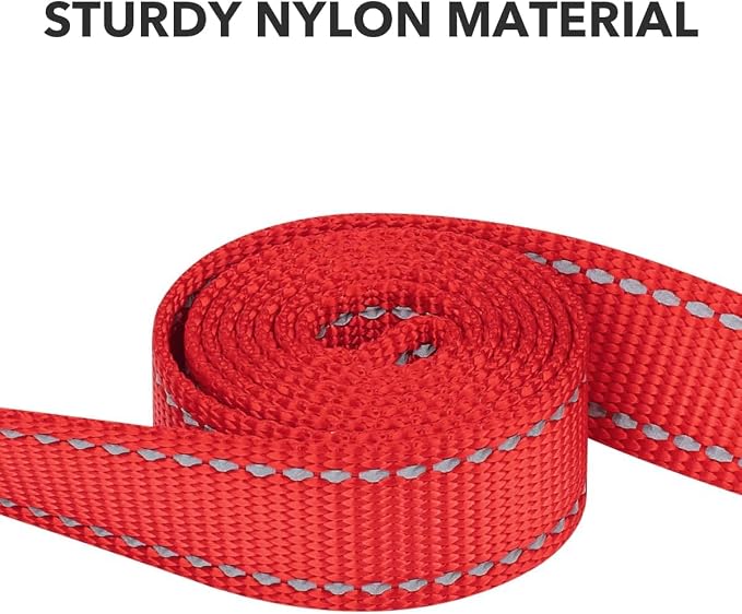Taglory Reflective Dog Leash for Medium Large Dogs, 1in x 6ft, Red | Ideal for Night Walking, Strong for Sudden Pulls, Lightweight & Gentle on the Neck, Soft Padded Handle - Image 3