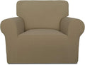 PureFit Super Stretch Chair Covers Fleece Couch Covers for Sofa Tan | 1-Piece Spandex Couch Cover Soft Couch Protector, Sofa Cover Washable with Non Skid Foam and Elastic Bottom for Kids, Dogs by PureFit