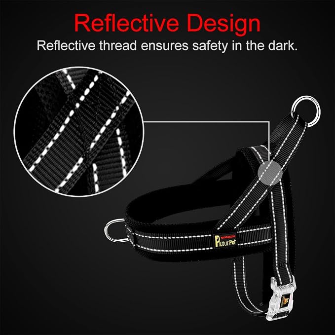 Plutus Pet No Pull Dog Harness for Large Dogs, Breathable Mesh Padded | Adjustable Reflective with Handle, Escape Proof, Quick Fit Pet Vest, Front Clip, for Training and Walking, Cyan, XL - Image 4