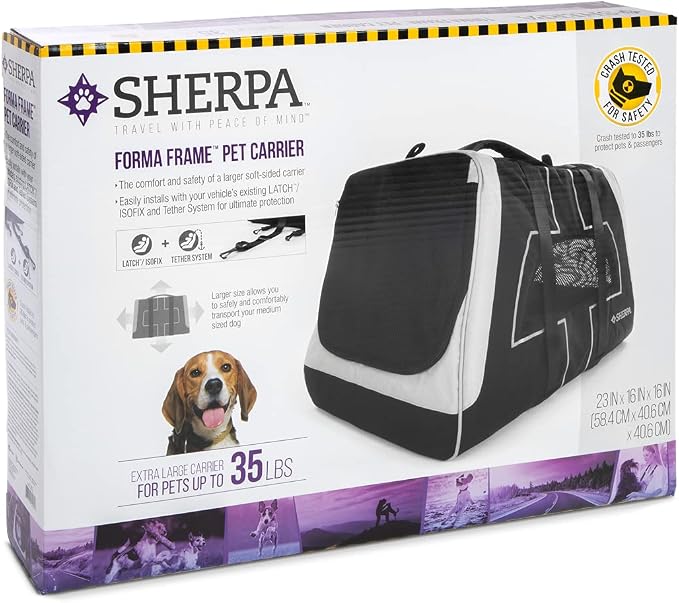 Sherpa Forma Frame Crash-Tested Travel Pet Carrier - Black, Extra Large - Image 6