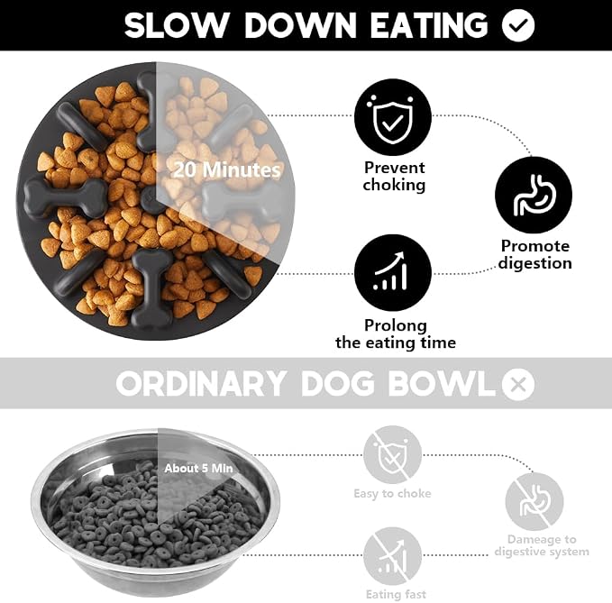 Soft Silicone Anti-Choking Puzzle Dog Bowl Insert, Anti-Slip Slow Eating Feeder for Regular Elevated Dog Bowls - Image 5