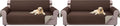 U-NICE HOME Reversible Sofa Cover Couch Cover for Dogs with Elastic Straps Water Repellent Furniture Protector for Pets Couch Cover for 3 Cushion Couch (Sofa, Coffee/Beige) (Pack of 2) by U-NICEHOME