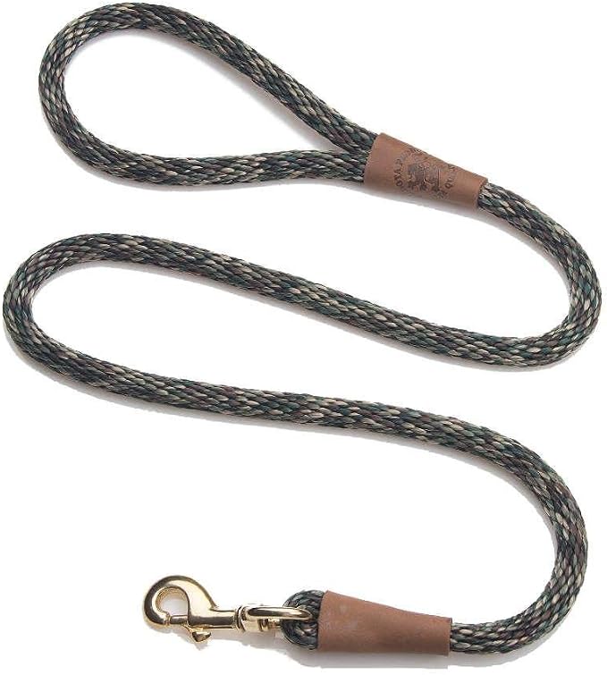 Mendota Pet Snap Leash - British-Style Braided Dog Lead, Made in The USA - Camo, 3/8 in x 6 ft - for Small/Medium Breeds by MendotaPet