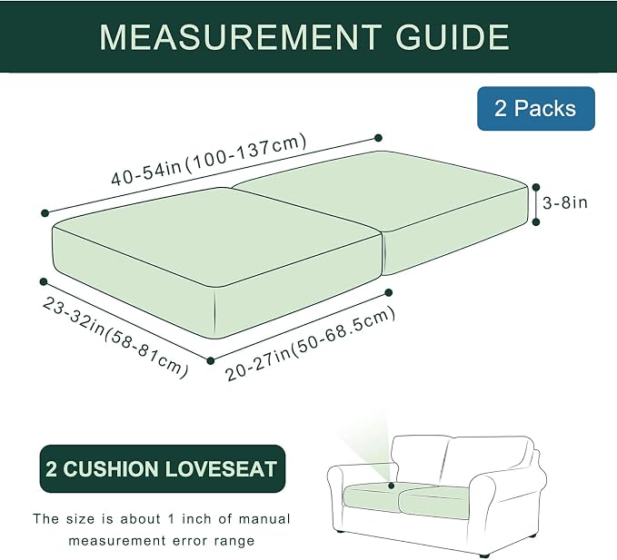 hyha Individual Couch Cushion Covers, Sofa Seat Cushion Covers Washable | Stretch Dog Couch Cover, Elastic Bottom, Anti-Slip Furniture Protector, Ideal For Pets & Kids, Durable Sofa Slipcover, 2 Pcs - Image 6