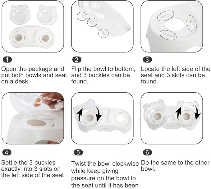 MILIFUN Cat Bowls, Cat Food Bowls Elevated Tilted, Anti Vomiting Kitty Bowl for Puppy and Bunny, Orthopedic for Indoor Cats. - Image 8