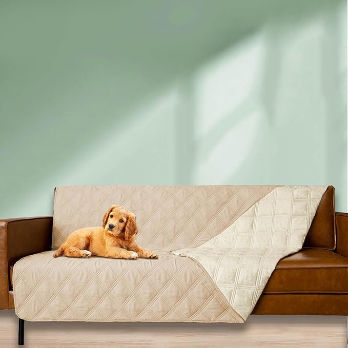 Ameritex Waterproof Dog Bed Cover Pet Blanket with Anti-Slip Back for Furniture Bed Couch Sofa (40x50 Inch (Pack of 1), Beige) - Image 5