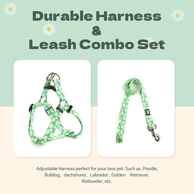 Dog Harness Leash Set Adjustable Heavy Duty No Pull Halter Harnesses for Small Medium Large Breed Dogs Back Clip Anti-Twist Perfect for Walking - Image 6