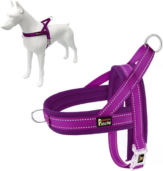 Plutus Pet No Pull Dog Harness for Puppy Small Dogs, Breathable Mesh Padded | Adjustable Reflective with Handle, Escape Proof, Quick Fit Pet Vest, Front Clip, for Training and Walking, Purple, XXS by PLUTUSPET