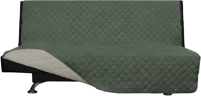 Easy-Going Reversible Couch Cover, Large Futon Sofa, Greyish Green/Beige | Machine Washable Slipcover For Dogs, Water Resistant Furniture Mat For Living Room, Non-Slip Sofa Cover, Pet Friendly by Easy-Going