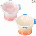 Tioncy 2 Pcs Raised Tilted Ceramic Cat Food Bowl Fish Shape Cute Elevated Slanted Shallow Angled Cat Dish Non Slip Feeder Bowl for Anti-Vomiting and Fatigue (Pink,Orange) by Tioncy