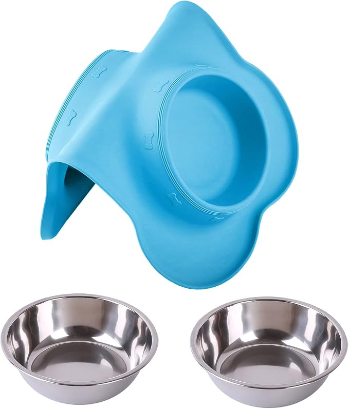 Hubulk Pet Dog Bowls 2 Stainless Steel Dog Bowl with No Spill Non-Skid Silicone Mat + Pet Food Scoop Water and Food Feeder Bowls for Feeding Small Medium Large Dogs Cats Puppies (Small, Turquoise) - Image 7