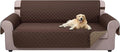 U-NICE HOME Large Sofa Cover Reversible Couch Cover, Chocolate/Taupe | 78''Oversized, Washable, Pet Friendly, Elastic Straps, Water Repellent, Furniture Protector Mat for 3 Cushion Couch by U-NICEHOME