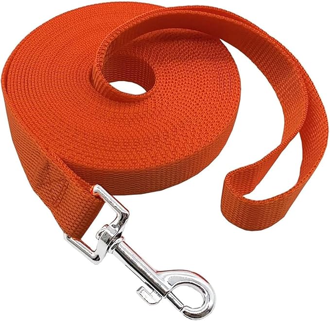 Nylon Training Dog Leash for Small Medium Large Dogs, 15ft 20ft 30ft 50ft 100ft Long Leash Dog/Puppy Lead for Obedience Recall Training, Camping by MANDAO