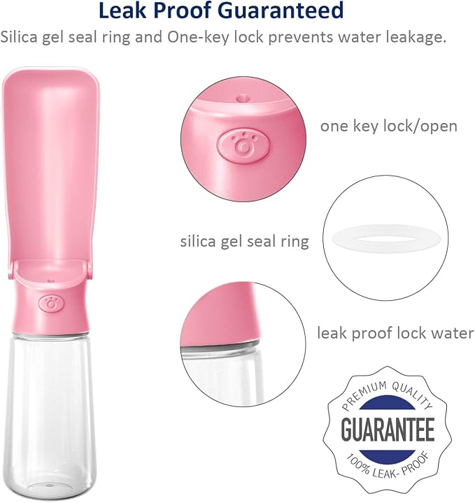 WePet Foldable Portable Dog Water Bottle Puppy Water Dispenser with Drinking Feeder, 19 OZ, High-Temperature Resistant Leak Proof for Pets Outdoor Walking, Hiking, Travel, Food Grade Plastic BPA Free - Image 5