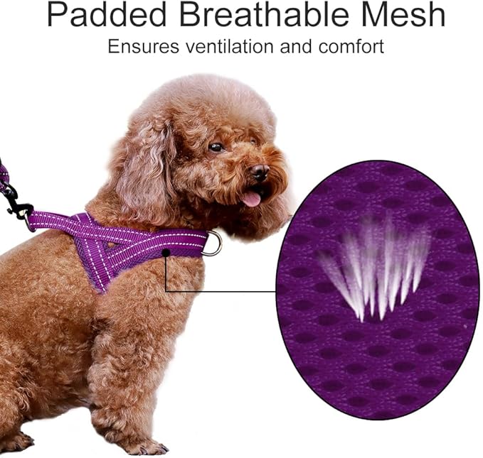 Plutus Pet No Pull Dog Harness for Medium Sized Dog, Breathable Mesh Padded | Adjustable Reflective with Handle, Escape Proof, Quick Fit Pet Vest, Front Clip, for Training and Walking, Purple, M - Image 3