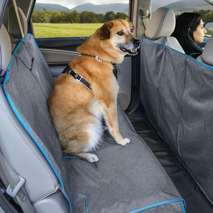 Kurgo Coast to Coast Hammock, Heather Grey, 55" Wide | Full-Coverage Seat Cover with Rufftex Floor Guard, Protects from Muddy Paws & Pet Hair, Water & Stain Resistant, Secure Fit - Image 2