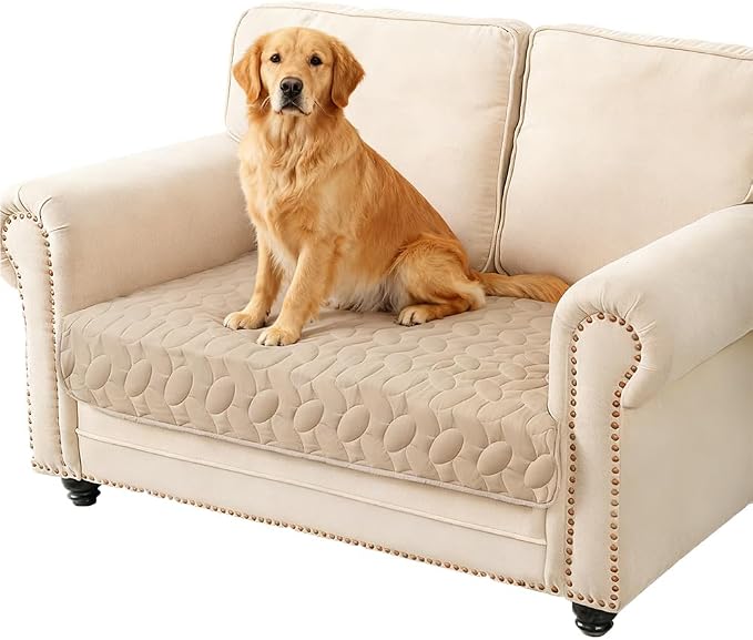 Ameritex Waterproof Pet Bed Cover Anti-Slip Dog Bed Blanket for Sofa and Furniture Waterproof New Pattern Design (Beige, 30x53 Inch (Pack of 1)) by Ameritex
