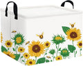 FXOLCSHE Rectangular Sunflower basket,Waterproof Canvas kids Laundry Nursery Hamper,Storage Baskets for Bedroom,Yellow Hamper,Gift Basketsr(Sunflower) by FXOCSHE