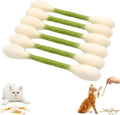 Cotton Swabs Cat with Catnip, 6 Pk Giant Kitten Chew Sticks,Interactive Kitty Kick Sticks for Cat Lovers Gift - Sturdy Teething Chew Toy (Green) by Unknown