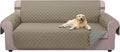 U-NICE HOME Reversible Sofa Cover Couch Cover for Dogs, Khaki/Light Grey | 68''Sofa Mat Washable, Pet Friendly, Elastic Straps, Water Repellent, Furniture Protector for 3 Cushion Couch by U-NICEHOME