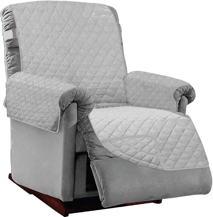 Sofa Shield® Couch Large Recliner Slip Cover for Dogs with Strap, Gray | Reversible Furniture Protector, Stain and Tear Resistant Cushion Cover, Machine Washable Slipcover for Pets, Cats 70 inch by SofaShield