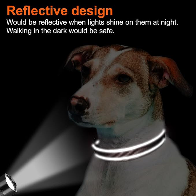 Joytale Reflective Dog Collar, Adjustable Neoprene Padded, Brown M | Breathable Nylon for Medium Dogs, No Chafing on Walks and Backyard Play, All-Day Comfort, Metal D-Ring, Night Safety - Image 5