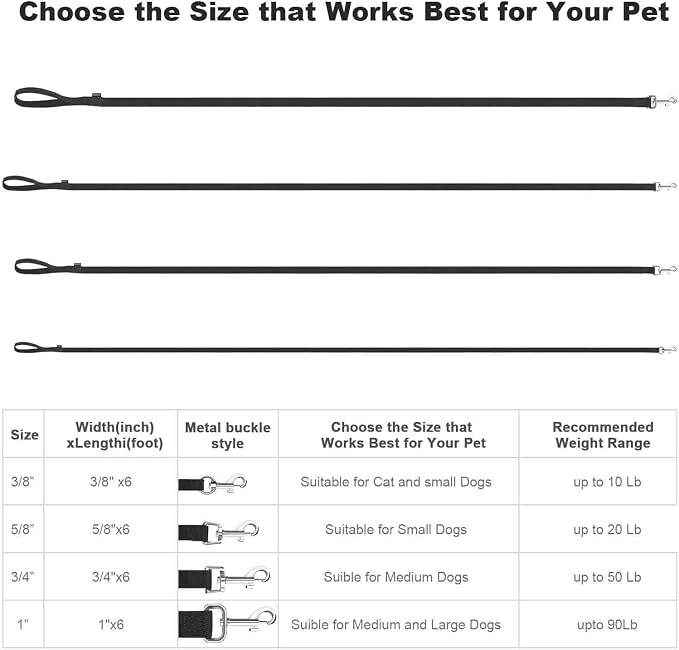 AMAGOOD 6 FT Cat Leash, Strong and Durable Traditional Style Leash with Easy to Use Collar Hook,Cat Lead Great for Cats (3/8 in x 6 ft,Black and Green(2-Pack)) - Image 6