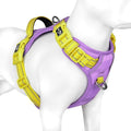 No Pull Dog Harness, Unique Colors Reflective Adjustable Dog Vest | with Soft Training Handle Metal Clips for Small Medium Large Dogs (Baby Purple Base & Yellow Straps,M) by PHOEPET