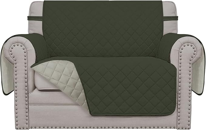 Easy-Going Reversible Couch Cover, Oversized Chair, Army Green/Beige | Machine Washable Slipcover For Dogs, Water Resistant Furniture Mat For Living Room, Non-Slip Sofa Cover, Pet Friendly by Easy-Going