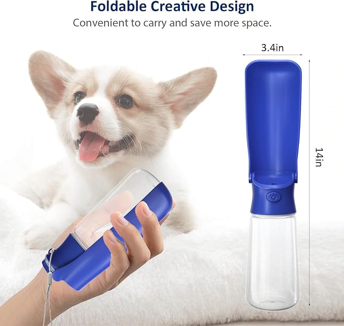 WePet Foldable Portable Dog Water Bottle Puppy Water Dispenser with Drinking Feeder, 19 OZ, High-Temperature Resistant Leak Proof for Pets Outdoor Walking, Hiking, Travel, Food Grade Plastic BPA Free - Image 3