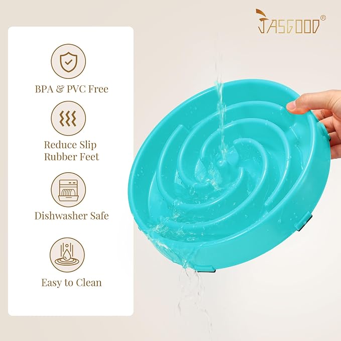 JASGOOD Slow Feeder Dogs Bowl for Large Medium Dogs,Anti-Gulping Pet Slower Food Feeding Bowls Stop Bloat,Preventing Choking - Image 5