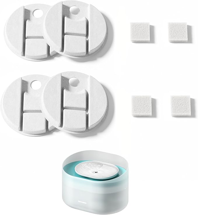 PETLIBRO Replacement Filters for Capsule Dog Fountain PLWF008, 2 Month Set of Filters for Dog Water Dispensers, 4 Count Pack, White by Unknown