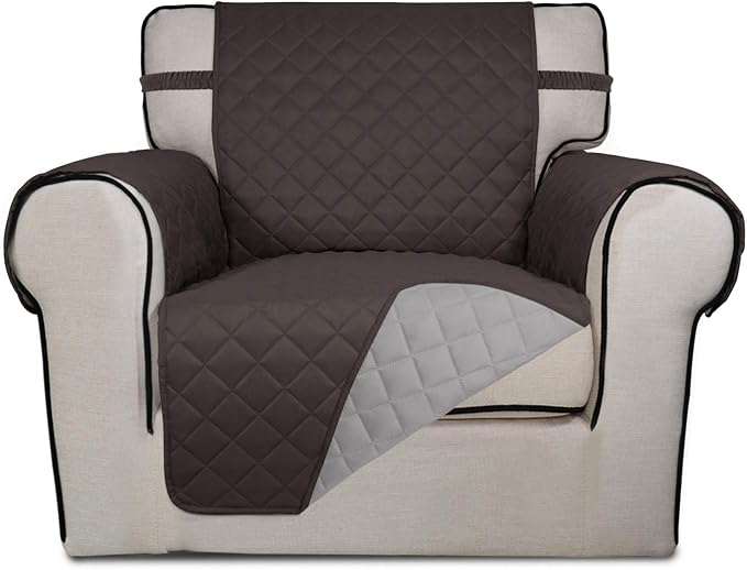 PureFit Reversible Chair Sofa Cover Dog Couch Covers for Sofa, 25.5 in | Chocolate/Beige, Water Resistant Couch Protector, Washable Pet Couch Cover with Non Slip and Elastic Straps For Kids by PureFit