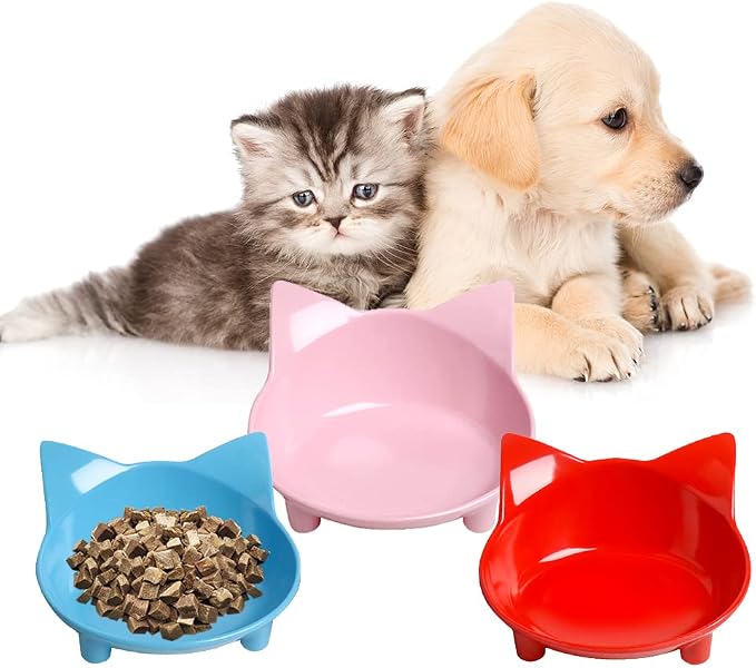 Cat Food Bowls 3 Pack Non-Slip Shallow Wide Whisker Friendly for Indoor Pet | 3 Pack Food Grade Safe Feeding Dishes for Kittens, Puppies & Rabbits, Easy Clean, Relieves Whisker Fatigue for Food & Water - Image 6